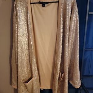Sequin champagne/rose gold cardigan
